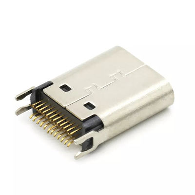 سوکت زن 24P USB 3.1 کانکتورهای TYPE C 180 درجه برای PCB 1.0mm