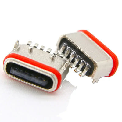 کیفیت  Female Horizontal SMT 6 Pin Connector USB3.0 USB3.1 For Charging کارخانه