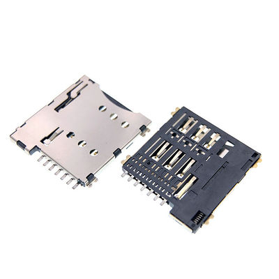 کیفیت  Push Pull Type Micro 7p SIM Card Socket Connector 1.35mm Height For PCB کارخانه