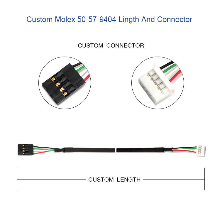 دسته سیم سفارشی Molex 50-57-9404 با رابط SL 2.54mm 4 Way 70066