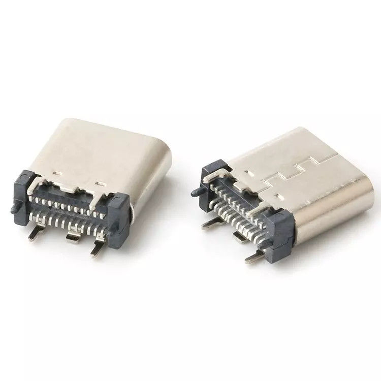 USB 3.1 زن 24 پین USB نوع C اتصال عمودی وصله سرعت بالا