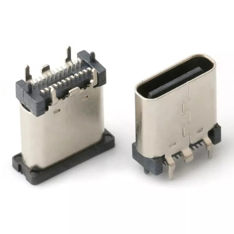 USB 3.1 زن 24 پین USB نوع C اتصال عمودی وصله سرعت بالا