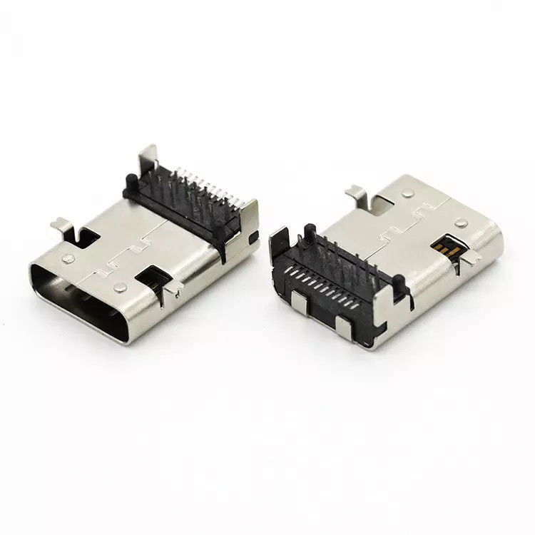 سوکت USB زن آلیاژ مس SMT نوع 24Pin سوکت USB 3.1 C