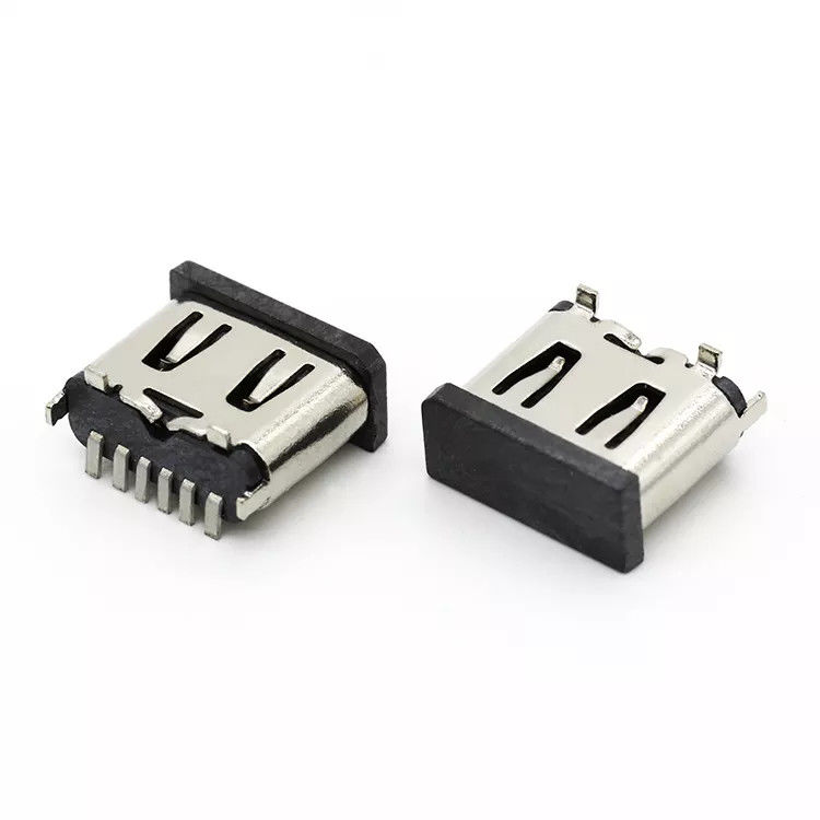 کانکتور عمودی 6P زن USB 3.1 C سوکت جک SMT نوع برای تلفن همراه