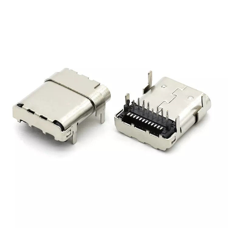 TOP MOUNT Through Hole SMT نوع 24Pin USB 3.1 C کانکتور زن برای PCB