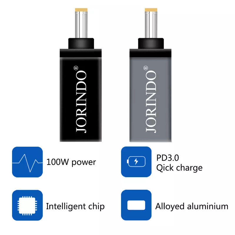 کانکتور PD نر 100 واتی نوع C زن به DC 5.5x2.5 میلی متر شارژ سریع سریع