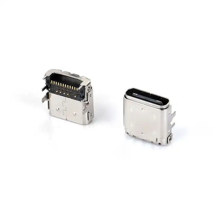 24 پین USB نوع C کانکتور زنانه DIP + SMT 3.4 پلگ جلو و پیچ عقب برای کابل شارژ