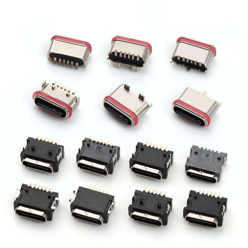 کانکتور USB ضد آب IP67، کانکتور مادگی USB Type C با ۶ پین، نصب سطحی افقی