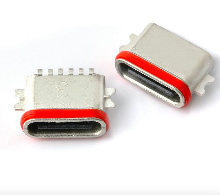 تولید کننده حرفه ای کانکتور USB ضد آب نوع C 6P Full SMT IP67 USB 3.1 SMD