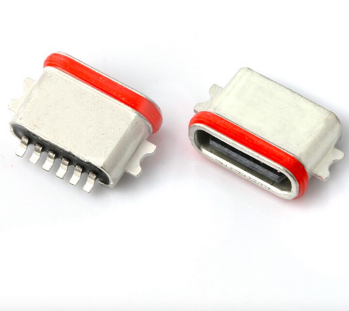 تولید کننده حرفه ای کانکتور USB ضد آب نوع C 6P Full SMT IP67 USB 3.1 SMD