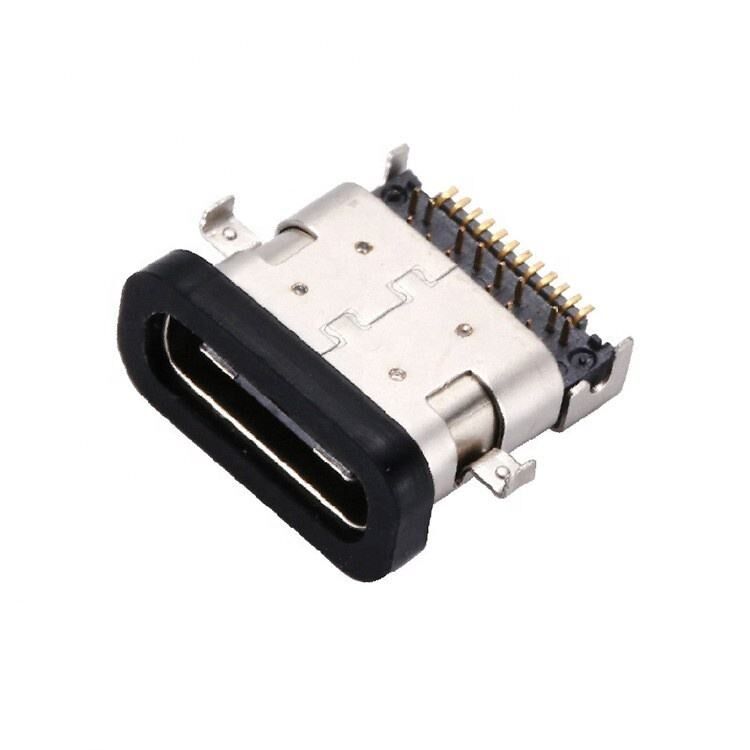 کانکتور مادگی USB 3.1 Type C 24 پین ضد آب با نصب افقی SMT DIP و صفحه غرق کننده سوکت USB