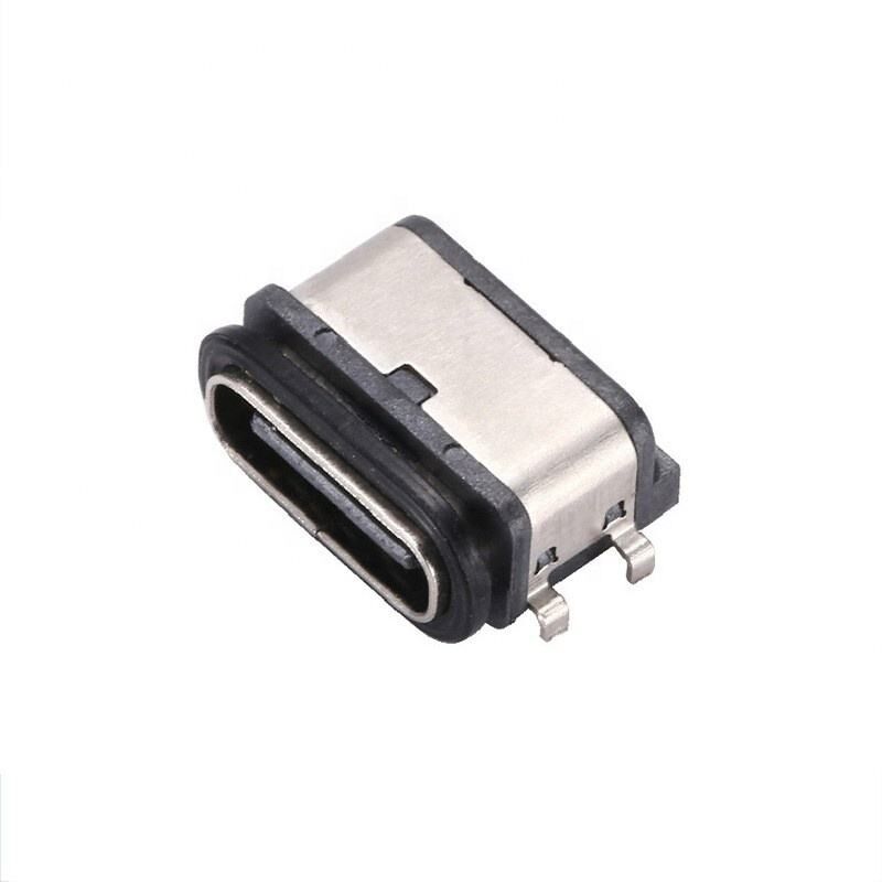 نوع C 6 پین زنانه IPX7 اتصال USB ضد آب انتقال داده های نصب افقی SMT