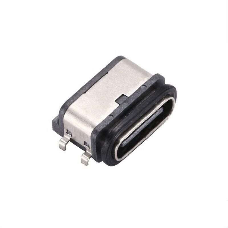 نوع C 6 پین زنانه IPX7 اتصال USB ضد آب انتقال داده های نصب افقی SMT