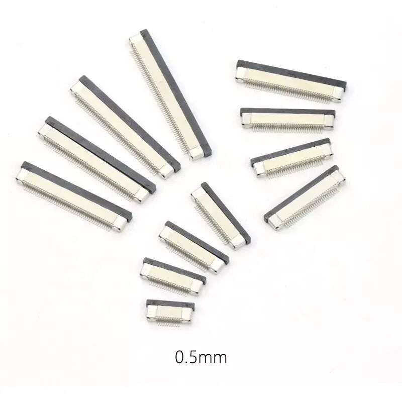 موصل FPC، گام 0.5، افقی، SMT، نوع فلیپ-لاک، کنتاکت بالا/پایین، 4-60 پین