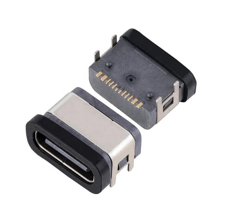 16pin USB Connector ماده ضد آب نوع c سوکت SMT IPX7