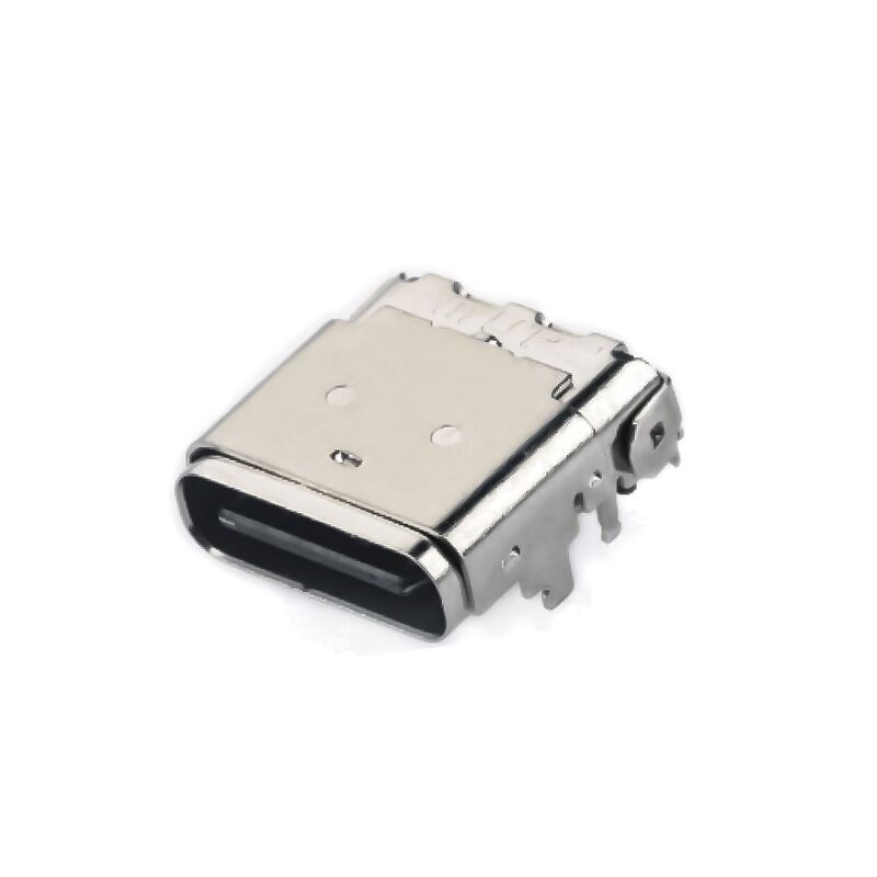 کانکتور مادگی هیبریدی USB 3.1 Type C زاویه راست 24 پین برای شارژ گوشی و انتقال سریع داده