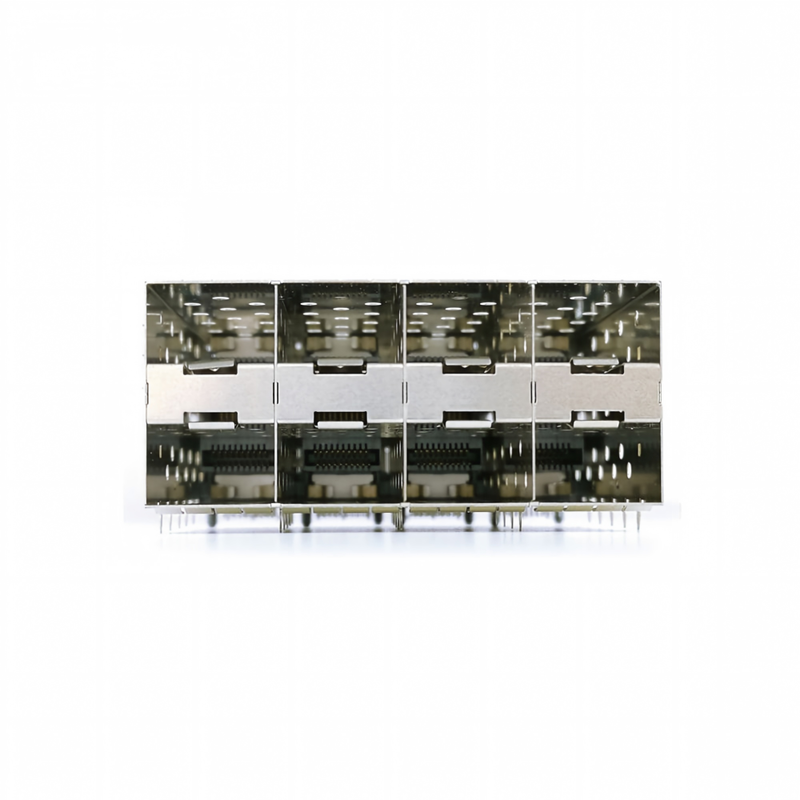 8-منافذ 160pin SFP+ Press-Fit Small Form-factor Pluggable (SFP+) Connector Matrix Configuration 2x4 Port W/o Light Model