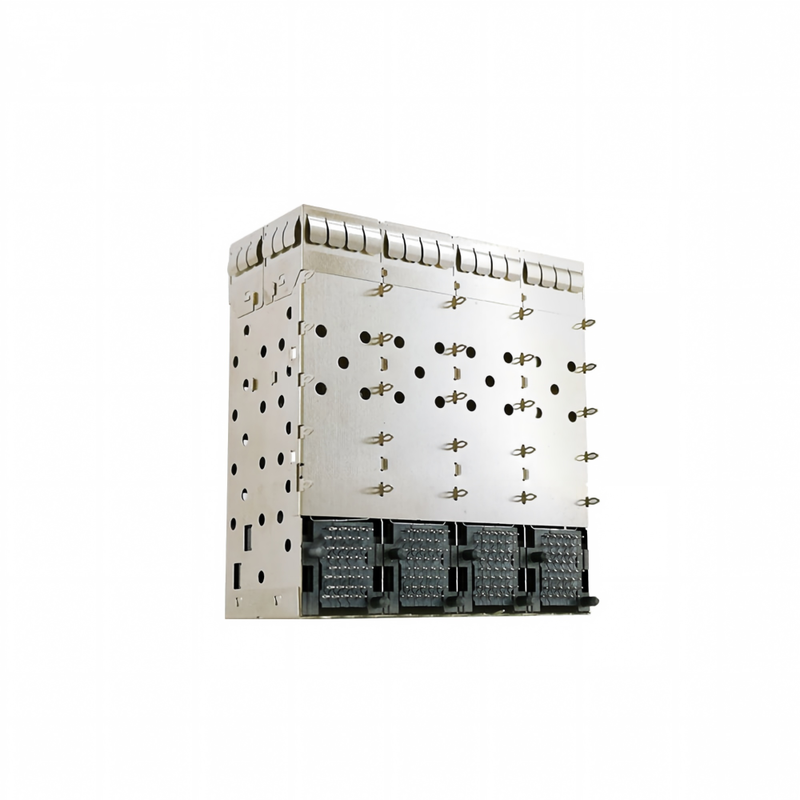 8-منافذ 160pin SFP+ Press-Fit Small Form-factor Pluggable (SFP+) Connector Matrix Configuration 2x4 Port W/o Light Model