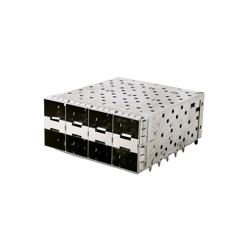 8-منافذ 160pin SFP+ Press-Fit Small Form-factor Pluggable (SFP+) Connector Matrix Configuration 2x4 Port W/o Light Model