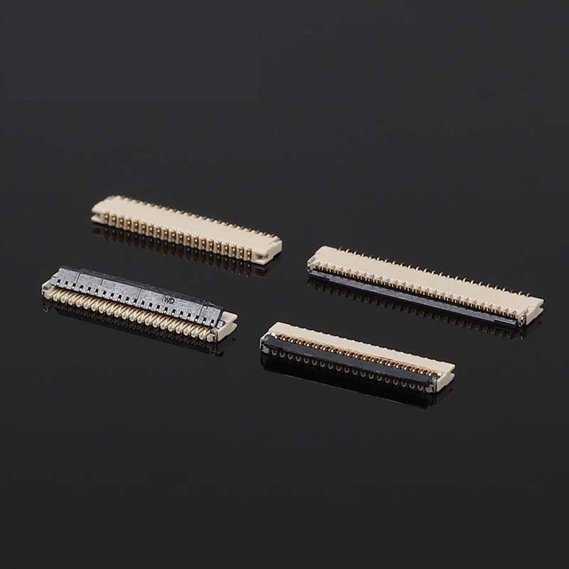 0.3mm Pitch 1.0H Clamshell Type FFC FPC Connector Double Row Needle with White Glue for LCD Screen Flat Socket