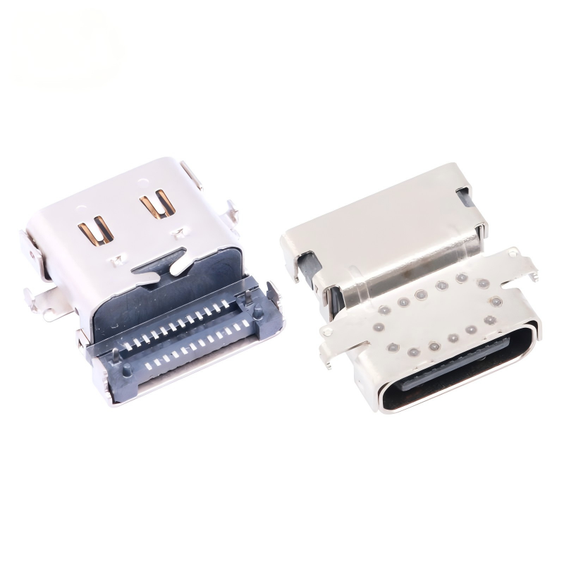 نوع سفارشی C USB 3.2 40 Gbps ضد آب U4 24 پین SMT DIP PCB کانکتور زنانه طلای 5A جریان