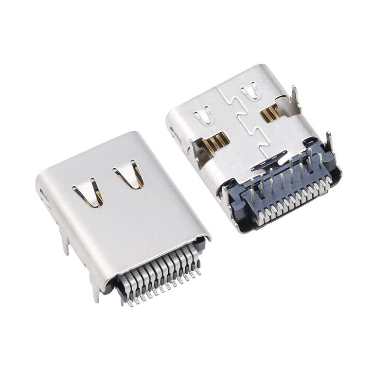 کارخانه تولید کانکتور سفارشی نری و مادگی USB 3.2 Type-C ضد آب با سرعت ۴۰ گیگابیت بر ثانیه، سوکت U4، ۲۴ پین SMT DIP PCB