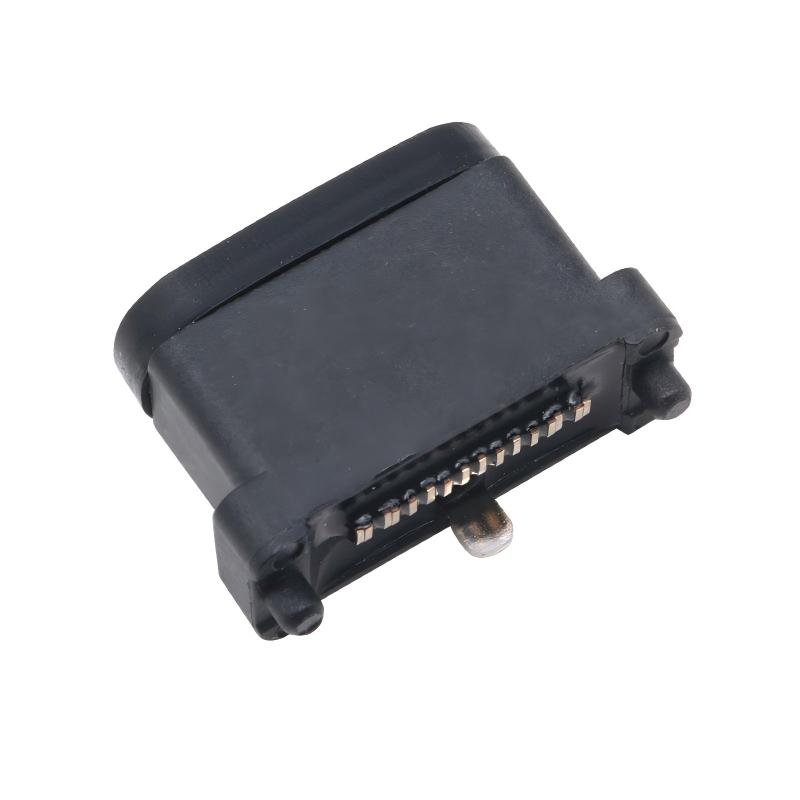 کانکتور مادگی USB 3.2 Type-C ضد آب سوکت U4 با ۲۴ پین SMT DIP PCB با روکش طلا و فولاد ضد زنگ 40 Gbps 5A 100V AC