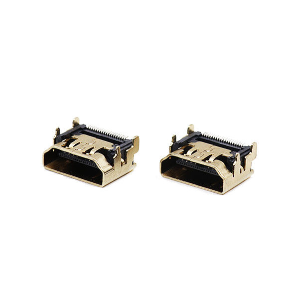 اتصالات کابل HDMI UL94V-0 19 پین نوع یک کانکتور SMT نوع SGS بدون گوش
