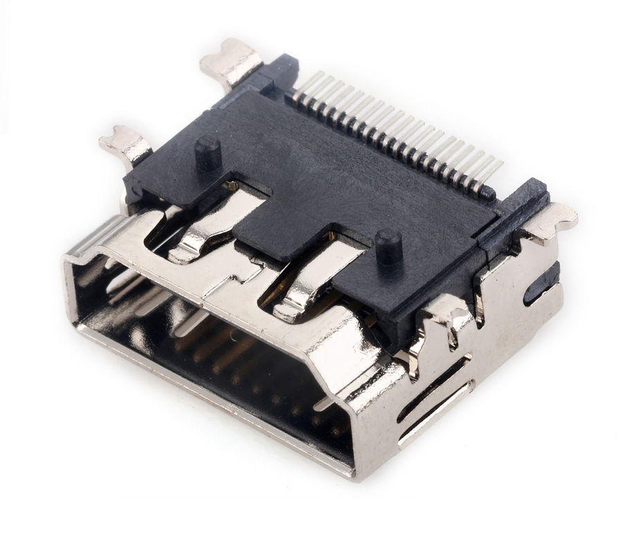 سوکت HDMI PCB افقی زن SMT نوع A کانکتور 10000 چرخه