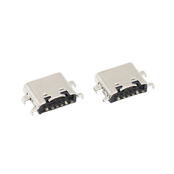 6 پین کانکتور USB نوع C سوکت PCB سینک صفحه زن 0.8mm 3.1mm