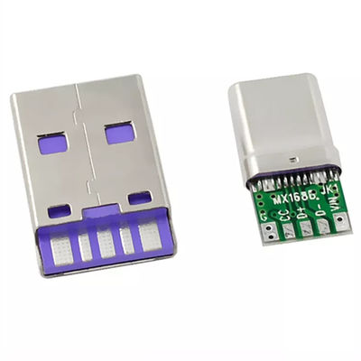 دوشاخه USB نوع C کانکتور نر درگاه شارژ سرعت انتقال سریع 5A