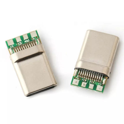 رابط 12 پین USB 3.1 USB C کانکتور سیم لحیم کاری سیم PCB رابط دوشاخه USB
